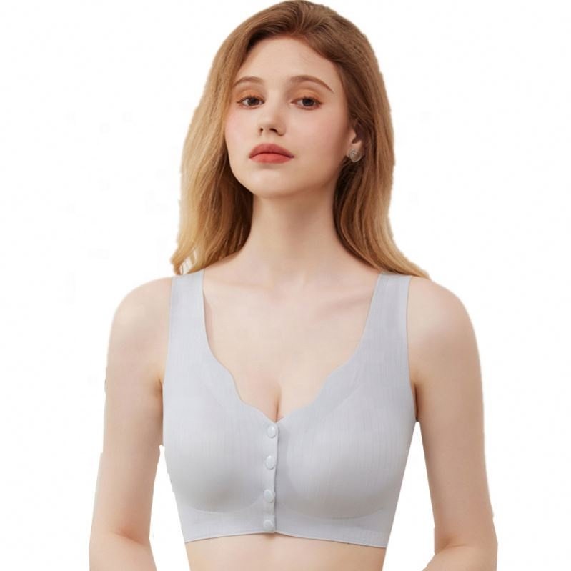 Mastectomy Breast Forms Bra Front Closure Designed with Pockets for Breast Implants