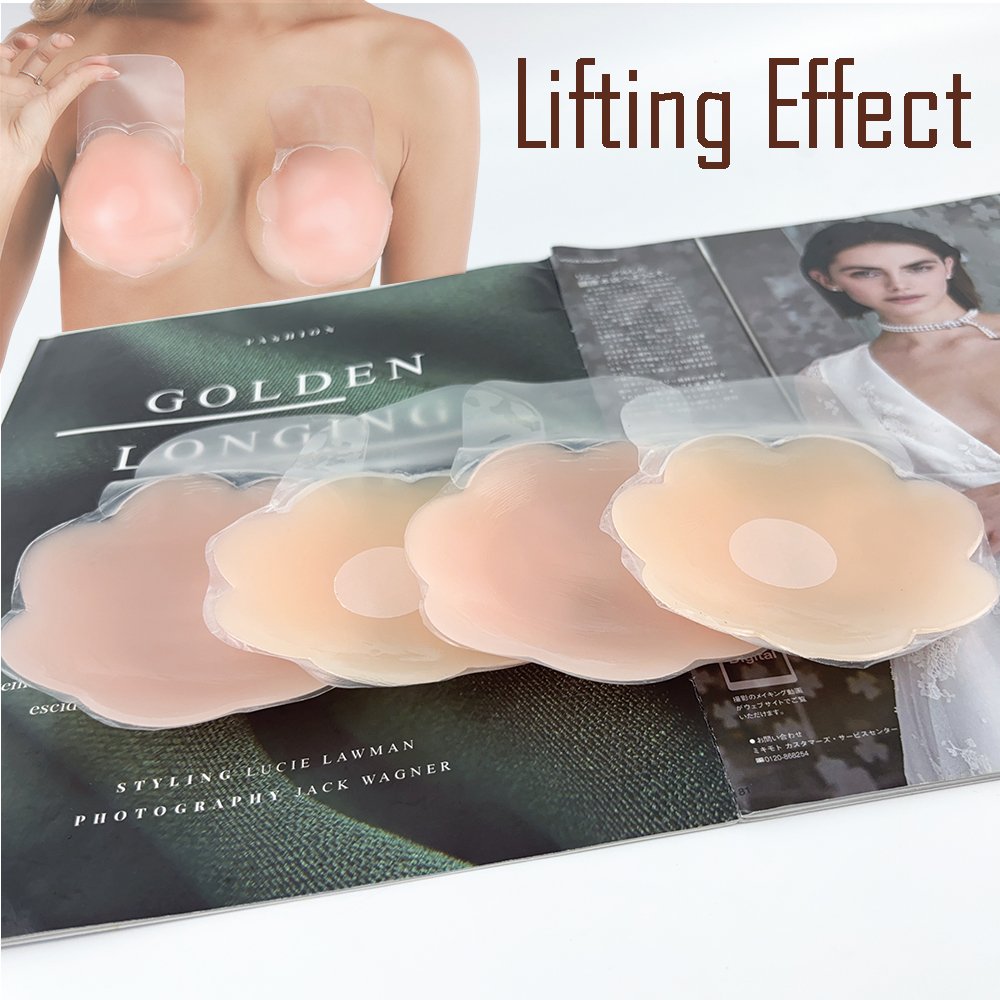 Silicone Nipple Covers Adhesive Bra Invisible Strapless Sticky Bra Petals Breast Lift Pasties for Women