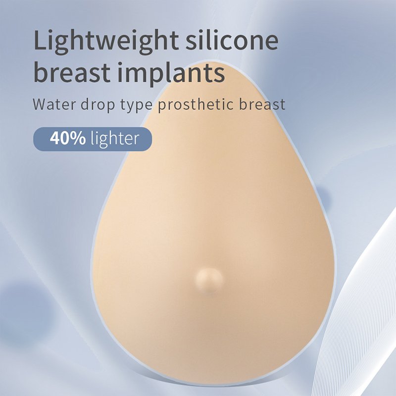 One Piece Water Drop Lightweight Silicone Breast Forms Breast Prosthesis For Mastectomy Concave Bra Pad
