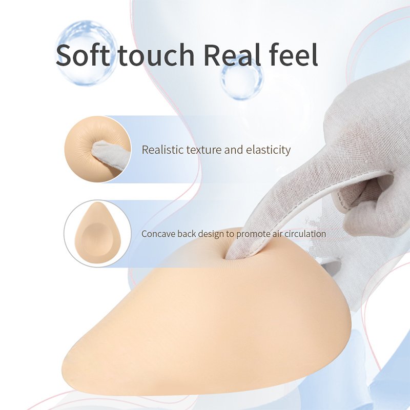 One Piece Water Drop Lightweight Silicone Breast Forms Breast Prosthesis For Mastectomy Concave Bra Pad