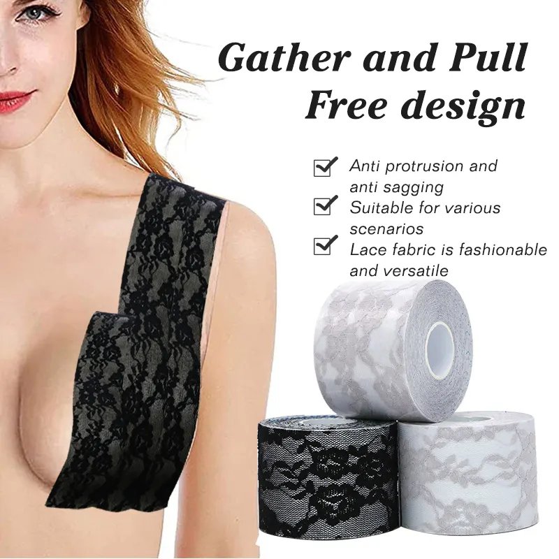 2023 New Fashion Breast Lift Tape Boob Tape Lace Lifting Breast Tape with Nipple Covers Lace Seamless Bra 40 Adults Roll BRAS