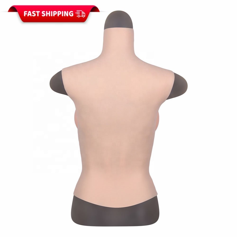 Breastplate Fake Boobs,Half Body Suit, Artificial Silicone Breasts Enhancer CDEG Cup,Crossdresser Transgender Mastectomy