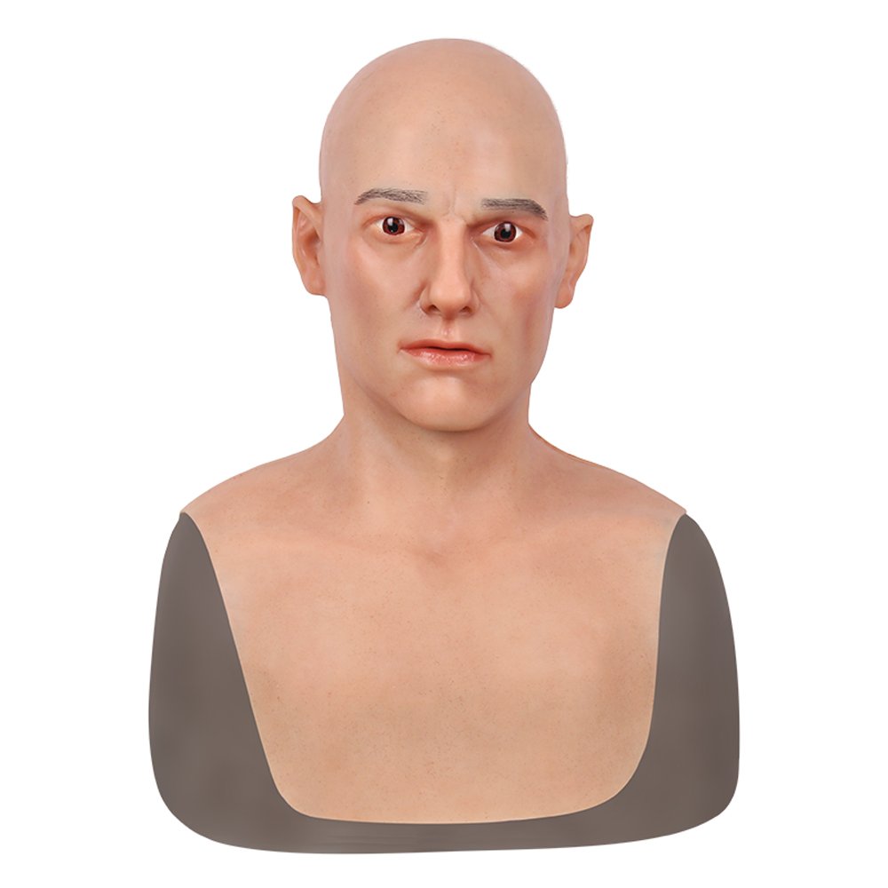 Silicone Human Face Mask Male Full Head Mask Halloween Supply Props Human Halloween Face