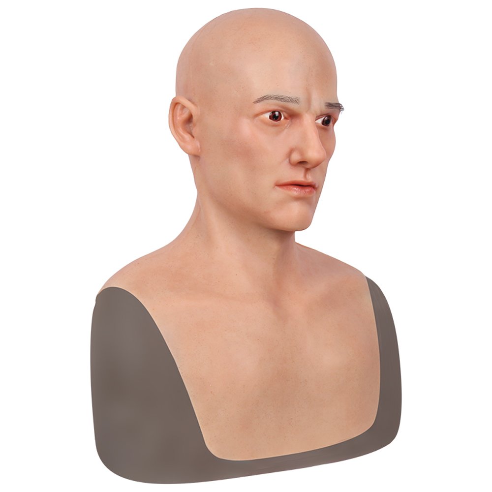 Silicone Human Face Mask Male Full Head Mask Halloween Supply Props Human Halloween Face