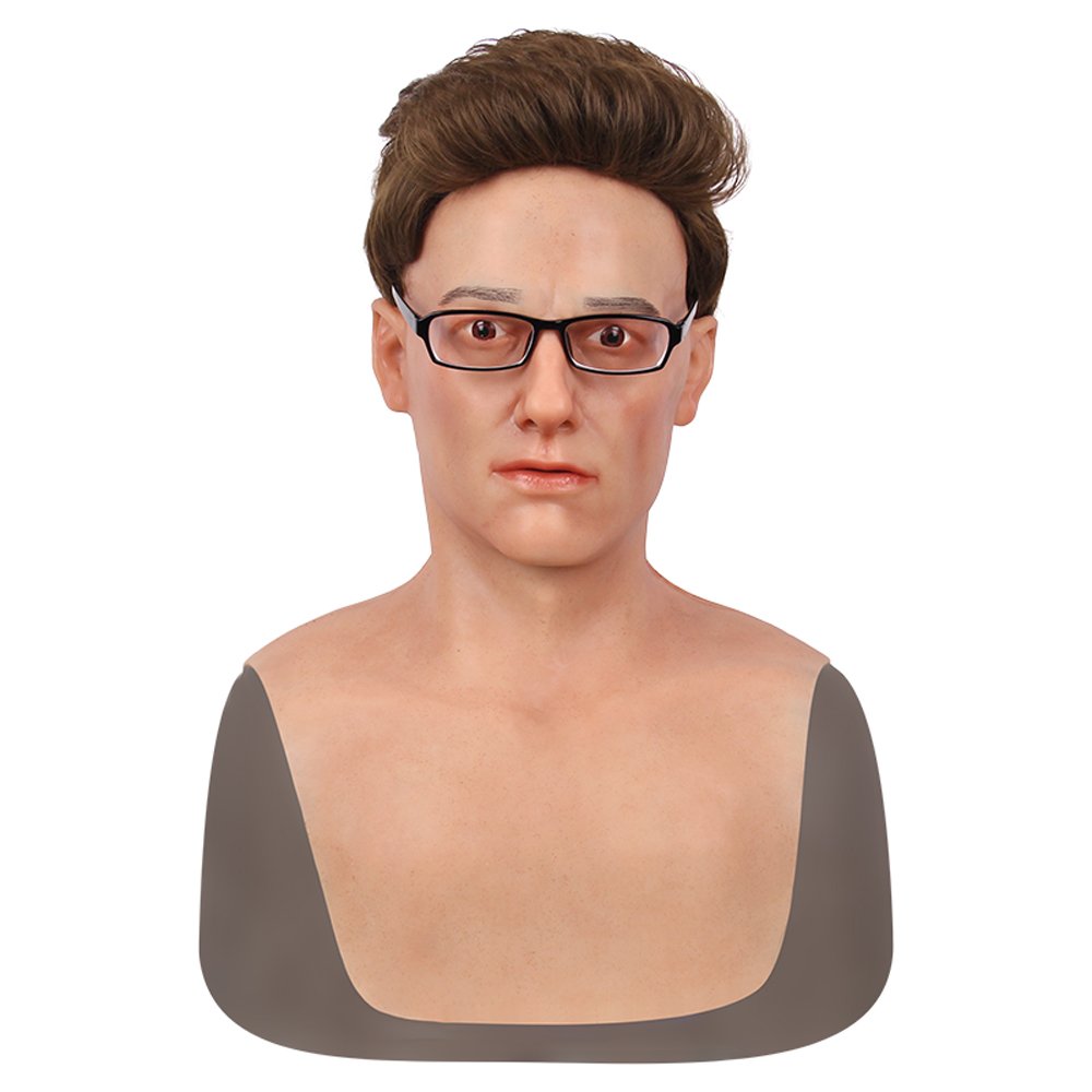 Silicone Human Face Mask Male Full Head Mask Halloween Supply Props Human Halloween Face