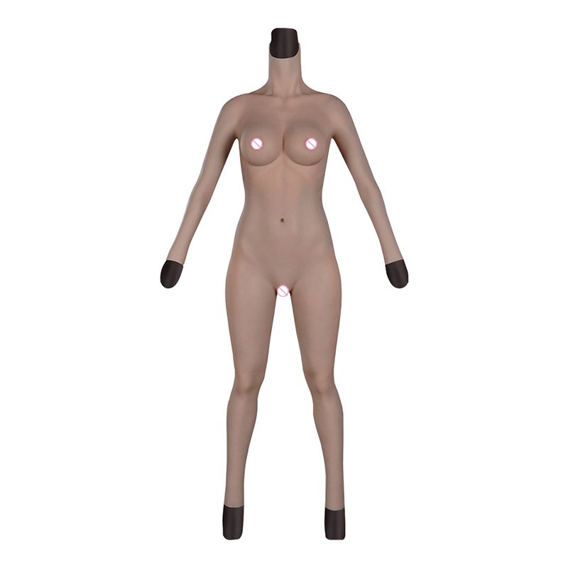 Silicone Full Body Suit One-piece Tight Pussy F Cup Breast Form Crossdresser Transgender