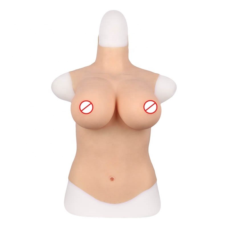 2024 Wholesale Detachable nipple Artificial Fake Boobs Half Body Solid G Cup Silicone Breast Form For Female Crossdresse