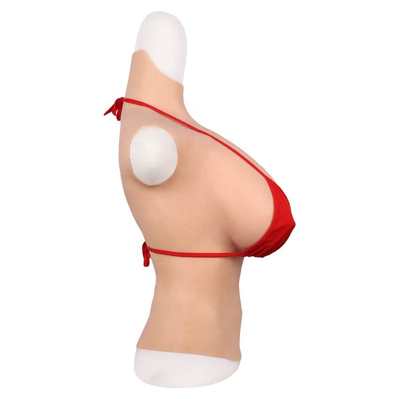 2024 Wholesale Detachable nipple Artificial Fake Boobs Half Body Solid G Cup Silicone Breast Form For Female Crossdresse