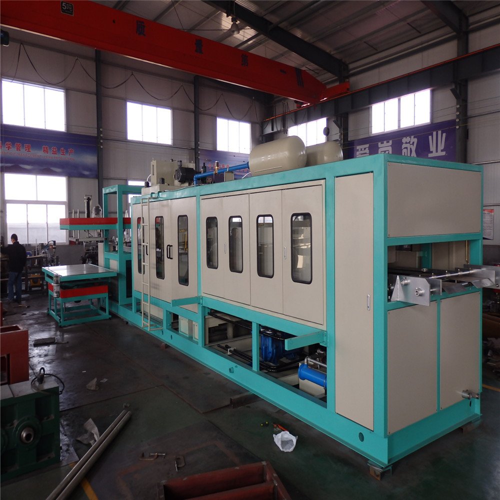 forming area big double robot arms model PS styrofoam burger boxes machine
