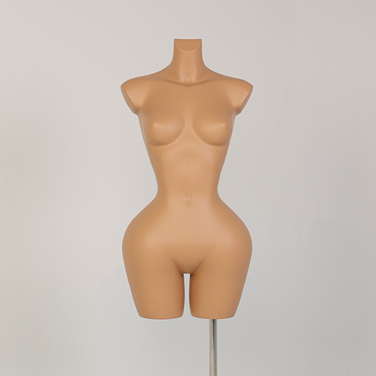 women curvy Mannequin dress form FiberGlass size big hips bust BBL half body mannequins female torso golden wheel stand