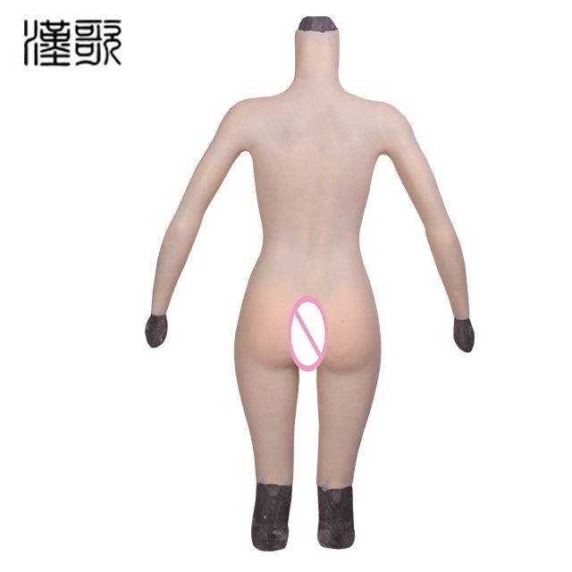 Soft Silicone Realistic Large Size Huge Boobs Silicone One-Piece Tight Full bodysuit Breast Forms for Crossdresser