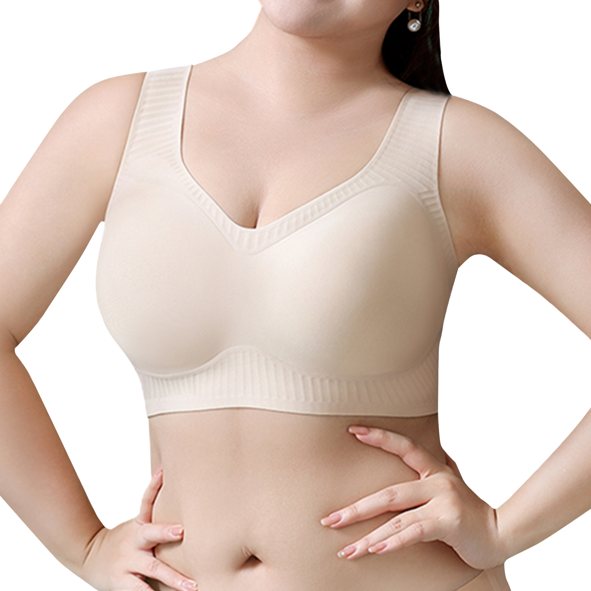 Pengsheng Women Wireless Full Cup Plus Size Bras For Big Women Ice Silk Bra For Women Full Coverage 5XL Tank Top