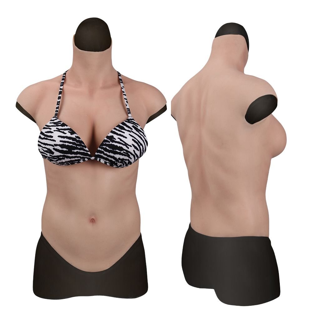 URCHOICE half body man silicone boobs false breast form plate cotton for transgender transvestite cosplayer crossdresser male