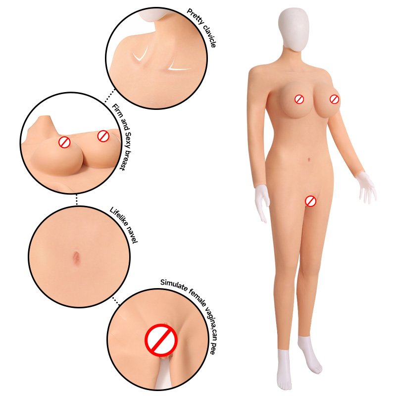Silicone Bodysuit Breast Forms With False Vagina For Crossdressers Transgenders Silicone Full Body Suit Cosplay Male To Female