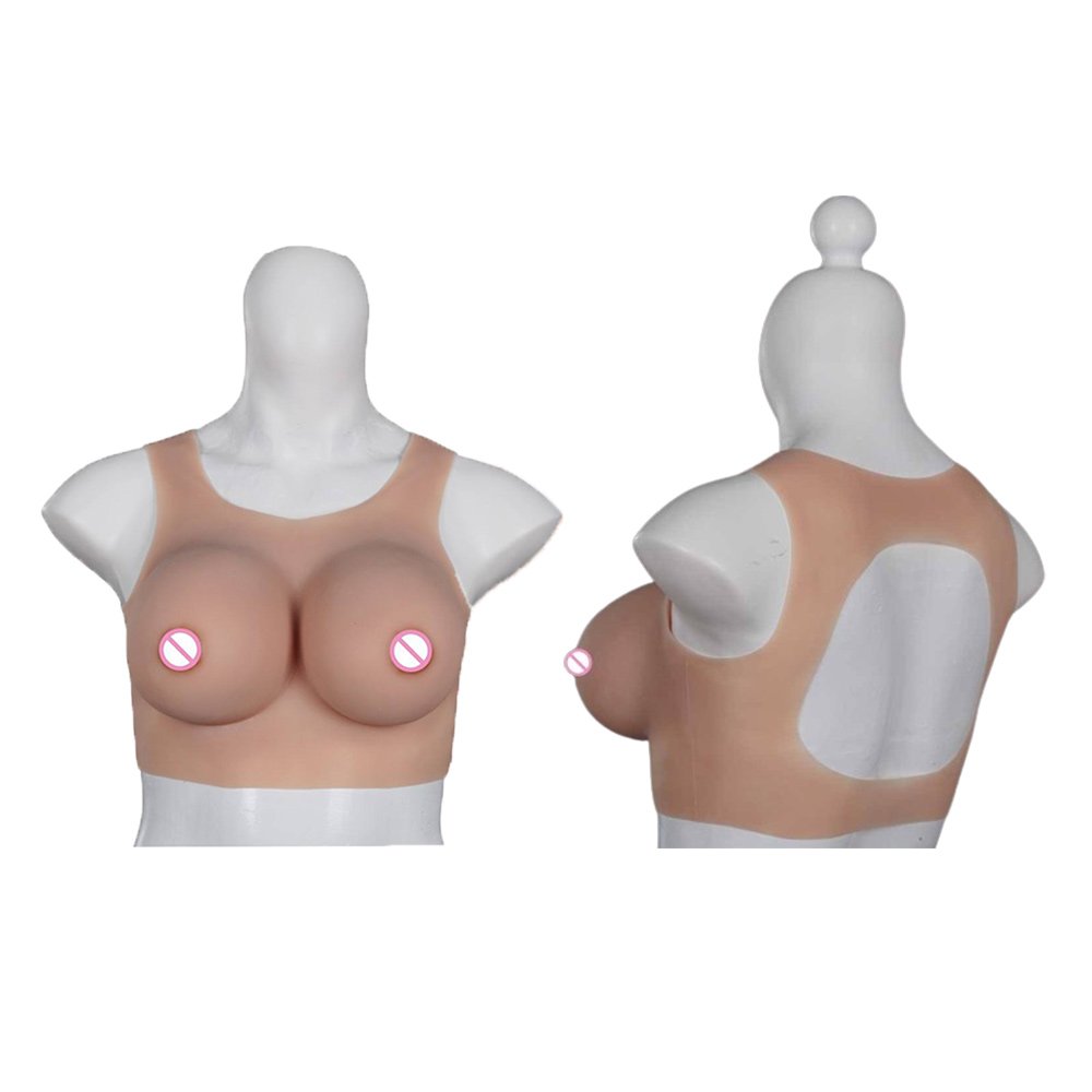 URCHOICE Backless Silicone Breast Forms Sexy Boobs Plump Tits For Sissy Ladyboy Transgender Cosplay Costume