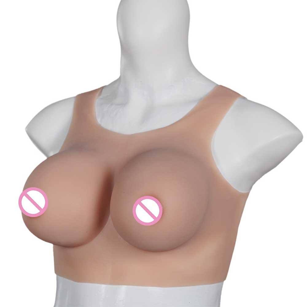 URCHOICE Backless Silicone Breast Forms Sexy Boobs Plump Tits For Sissy Ladyboy Transgender Cosplay Costume
