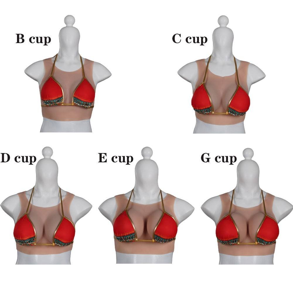 URCHOICE Backless Silicone Breast Forms Sexy Boobs Plump Tits For Sissy Ladyboy Transgender Cosplay Costume