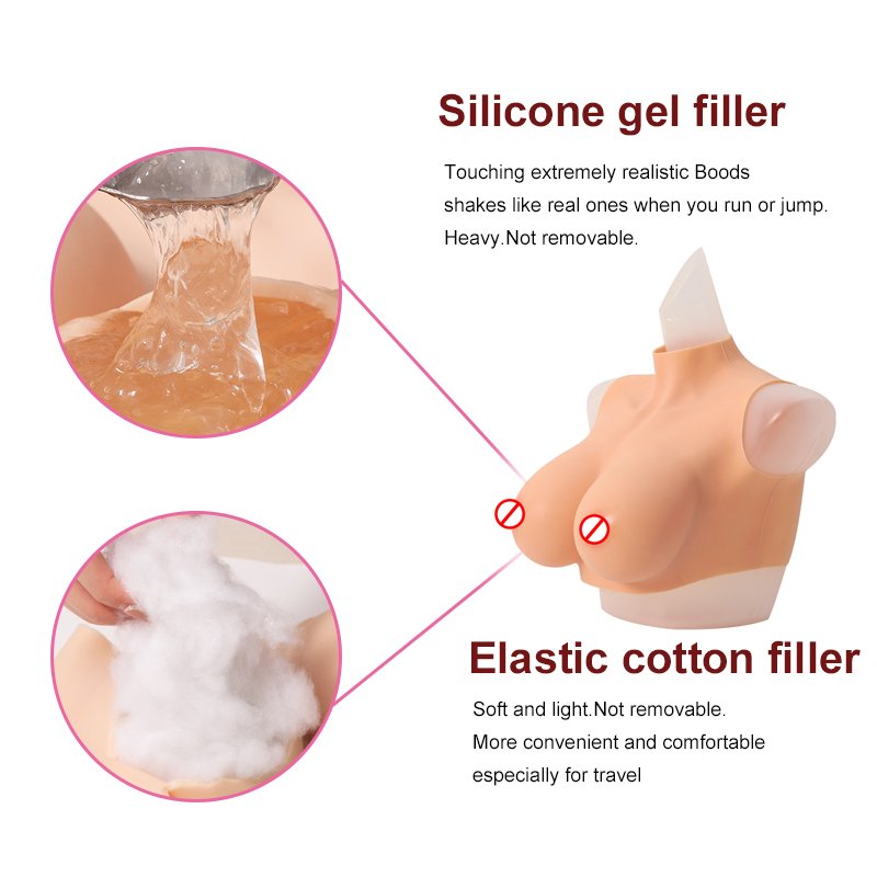 Silicone Breastplate Fake breasts Forms Fake Boobs breast form chest plate B-G Cup Breast Forms for Crossdressers