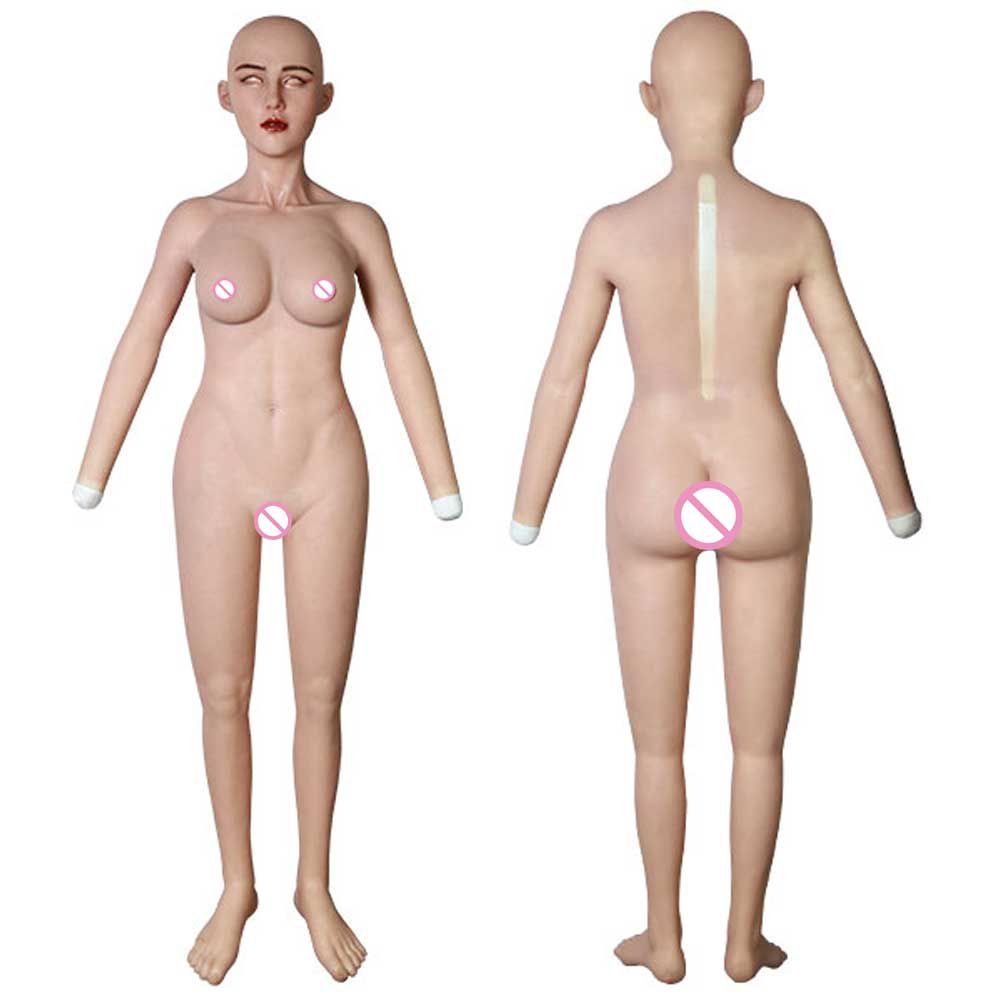 Crossdresser Full Silicone bodysuit for man with face head feet arm man to woman cosplay transgender