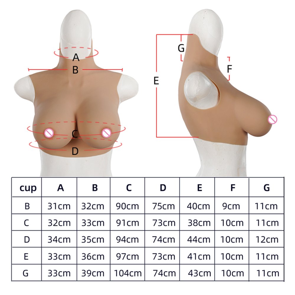 High Collar Realistic Silicone Breast Forms Fake Boobs Men To Women Crossdresser Transgender Drag Queen Cosplay Ladybody