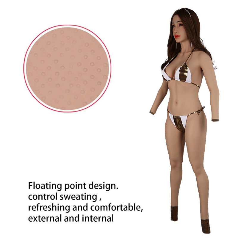 Female Fake Boobs Whole Body Suit Breast Forms With Head Huge Boob For Men Silicone Body Suit