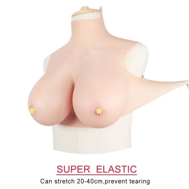 Silicone Breast Forms F Cup Cotton Filled Breastplate Realistic Big Boobs for Shemale Crossdresser Drag Queen Transgender