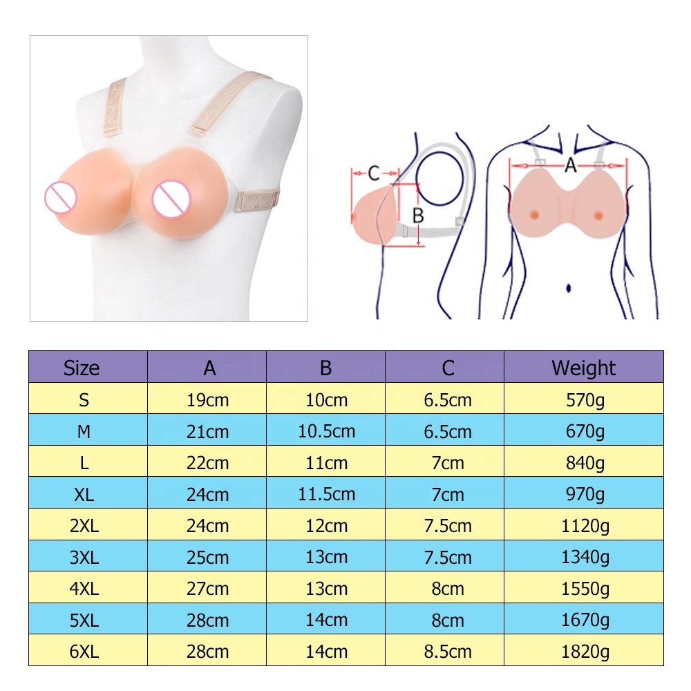 Wearable Drag Queen Breast Forms Silicone Fake Boobs for Crossdressers Transgenders Mastectomy