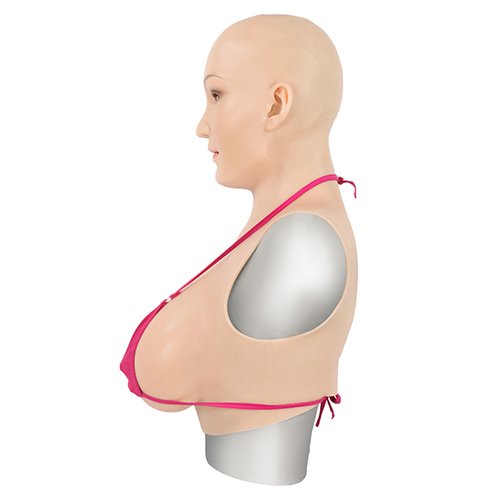 Crossdress Full Head Realistic Silicone Breast Forms Fake Boobs Transgender Cosplay CrossDressing Mask With Breast Drag Queen