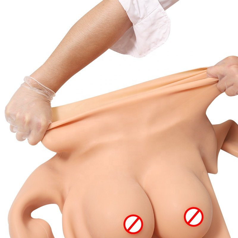 Silicone Bodysuit Crossdresser with B Cup Breast form and Vagina Pant Female Full Body Silicone Suit Man to Woman for Cosplay