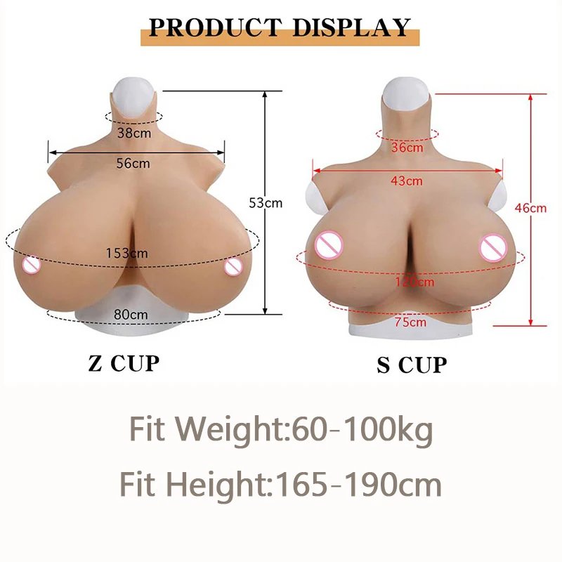 URCHOICE large big s cup fake boobs silicone breastplates crossdresser breast form huge for cosplay drag queen transvestite tran