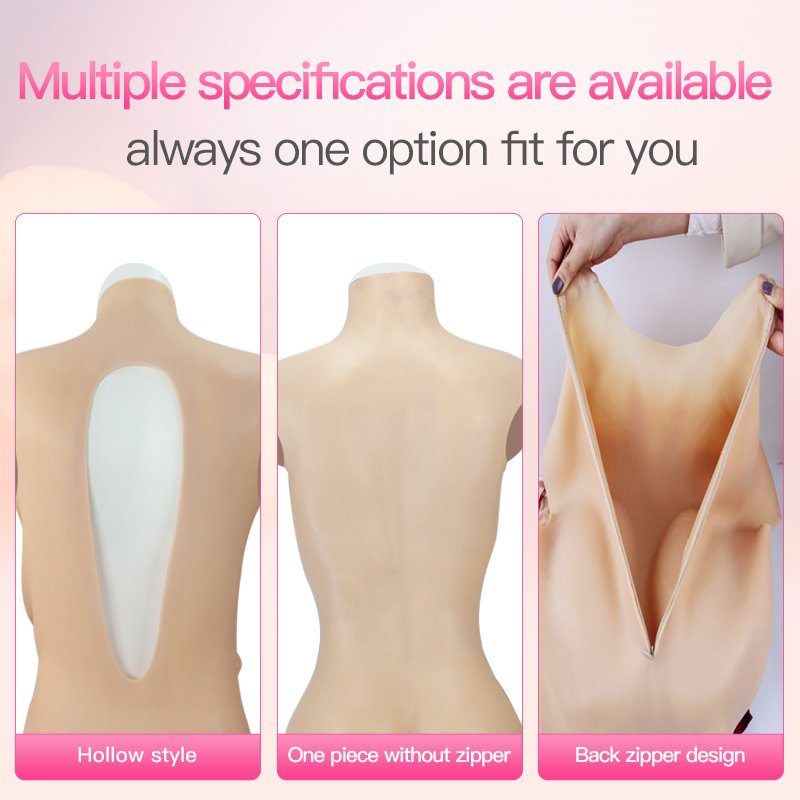ONEFENG Silicone Boobs Meme Vagina Body Suit for Crossdresser Drag Queen Breast Form Buttocks Pad Breast Plate False Pussy