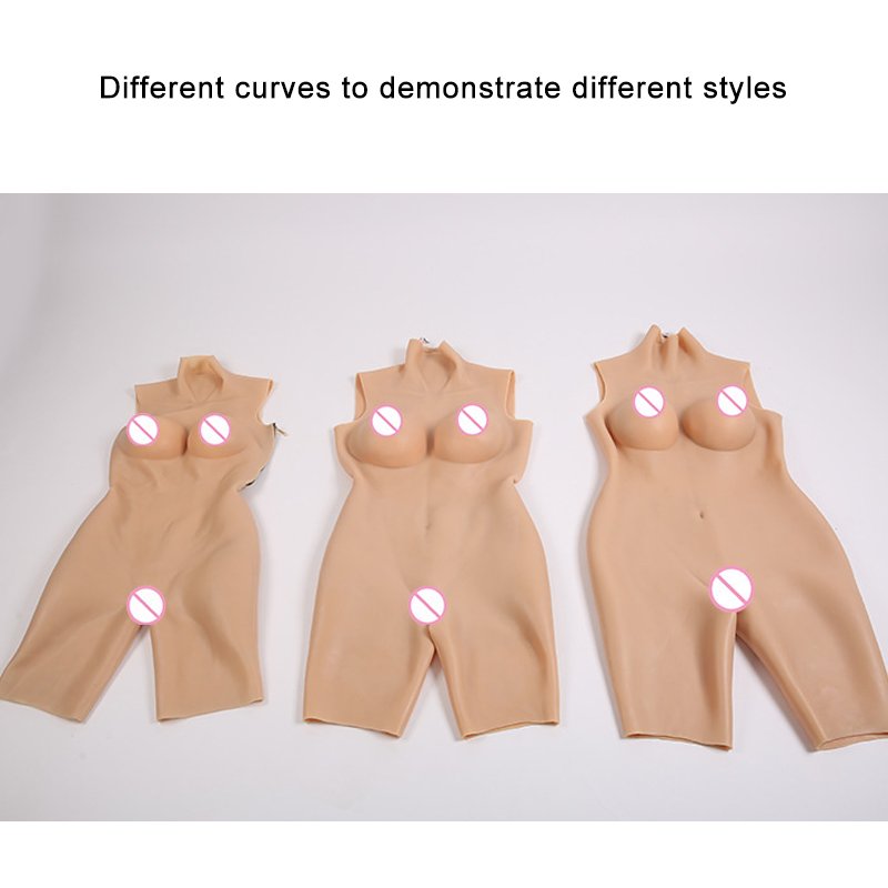 ONEFENG Silicone Boobs Meme Vagina Body Suit for Crossdresser Drag Queen Breast Form Buttocks Pad Breast Plate False Pussy