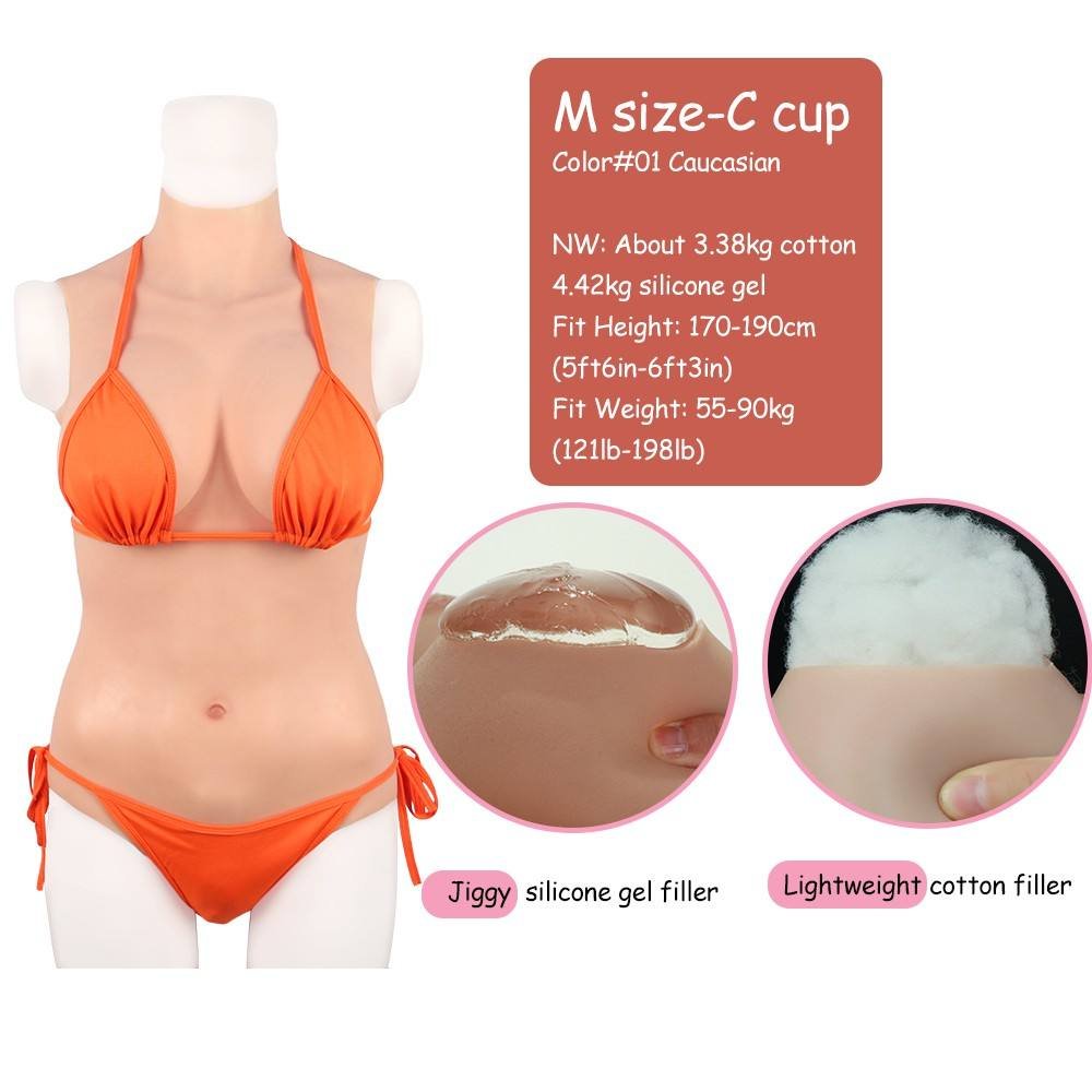 Silicone Male to Female Body Suit Set Artificial Body Silicone Suit Breast Forms For Crossdressing Man to Woman Transgender