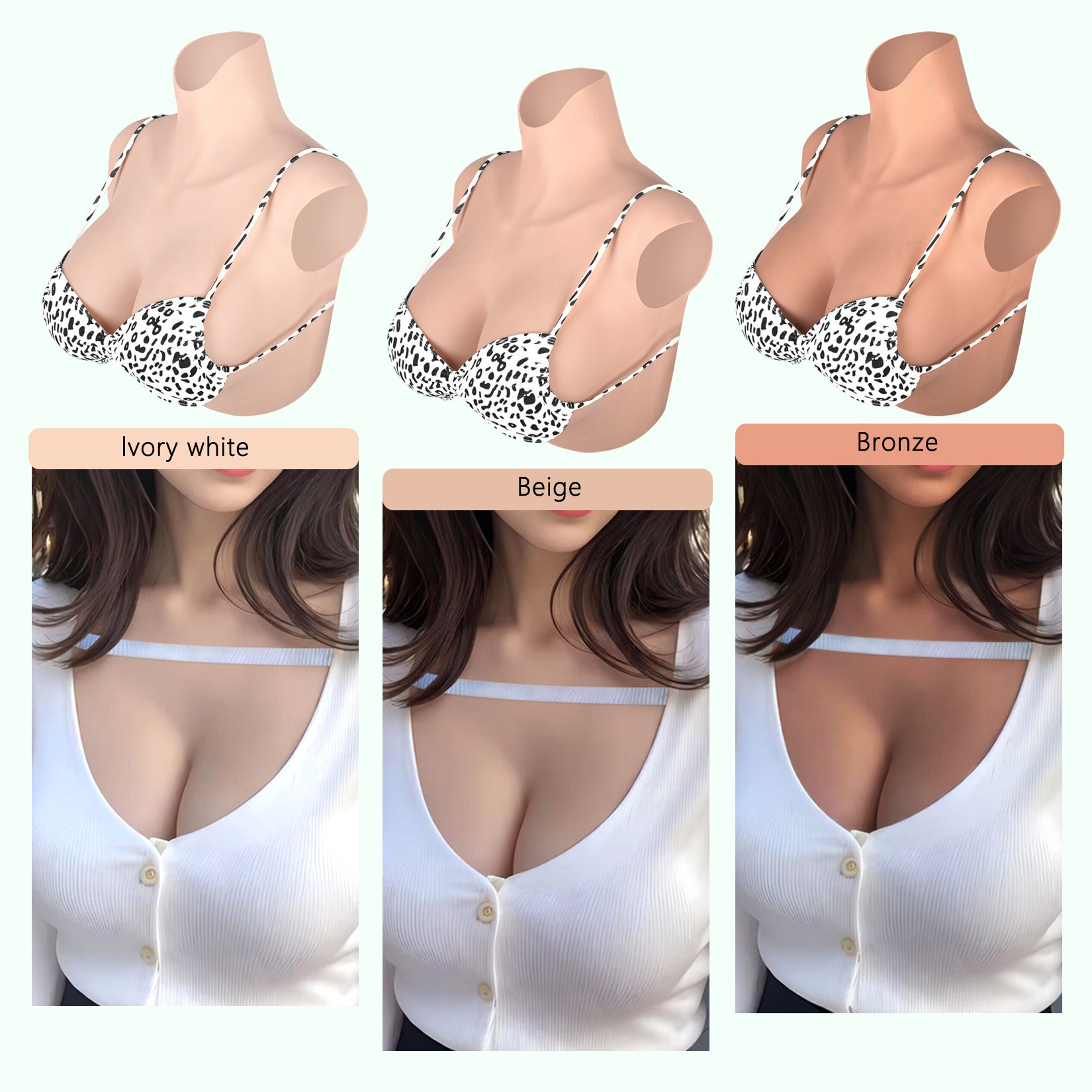 silicone breast forms brown black for transgender crossdressing men falsies breast form suit for shemale