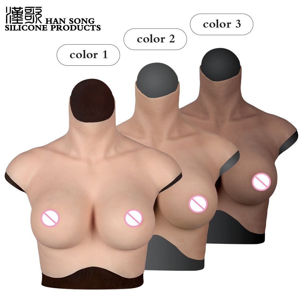 7th Generation Fake Boobs Tits B C D E H Cup Nipple Breast Forms For Cross-dresser Artificial Silicone Breast Forms