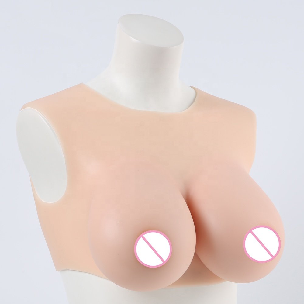 Man To Woman Low neck Realistic False Silicon Female Breast Forms Fake Silicone breastplate Boobs Prosthesis Cosplay
