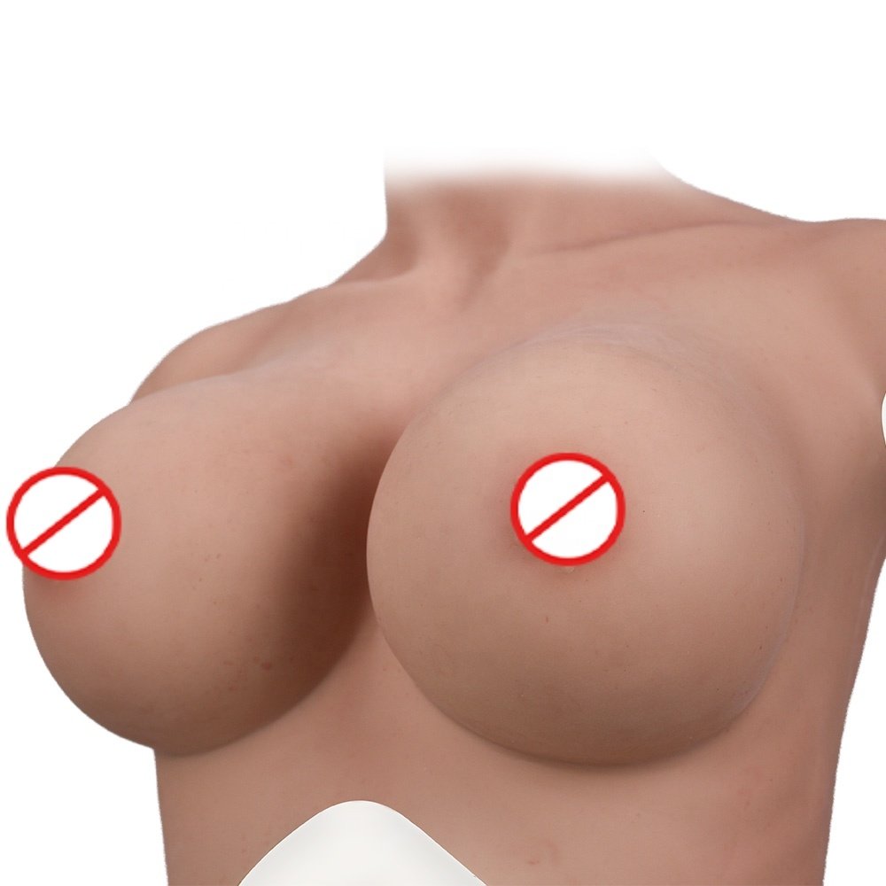 High Collar Silicone Fake Boobs Realistic Silicone Breast Form Sexy Tits For Crossdresser Sissy Transgender Transvestite