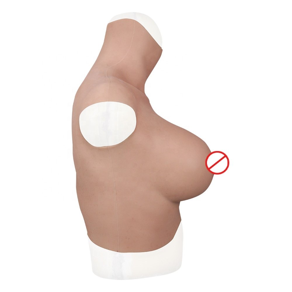 High Collar Silicone Fake Boobs Realistic Silicone Breast Form Sexy Tits For Crossdresser Sissy Transgender Transvestite