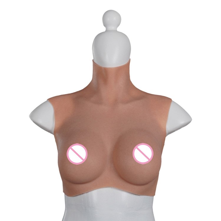 B09 US Warehouse C cup silicone boobs artificial high neck wearing breast silicon bust form for crossdresser