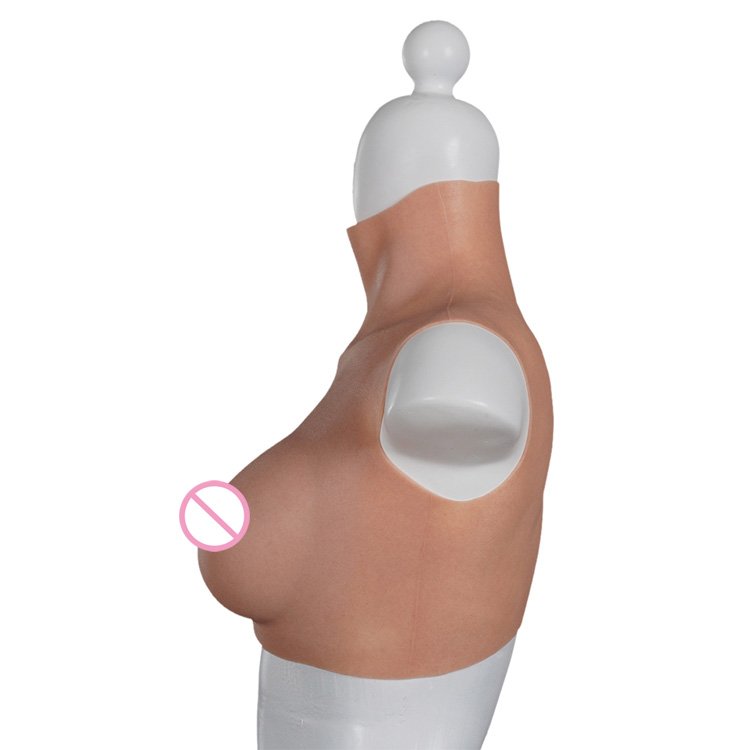 B09 US Warehouse C cup silicone boobs artificial high neck wearing breast silicon bust form for crossdresser