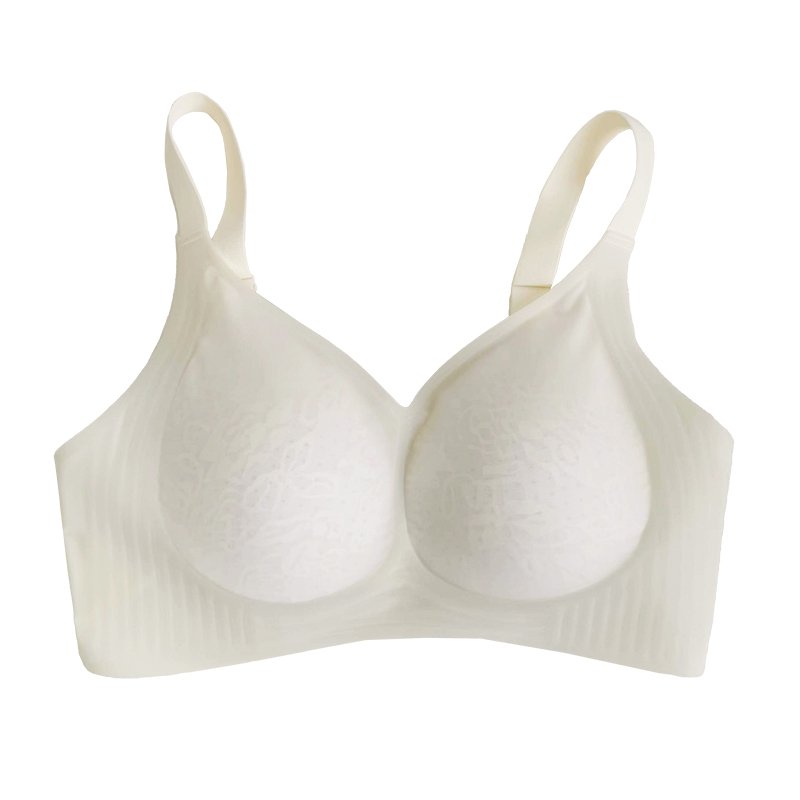 Tito Women's Anti-Sagging Light Thin Ice Breathable Side Retract Underwear with Lace Decoration Seamless Comfortable Bra