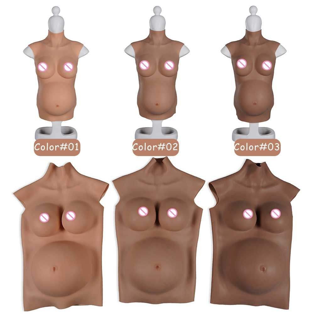URCHOICE Realistic Artificial False Pregnancy Belly Pregnancy Baby bump For Crossdresser Cosply Props Halloween