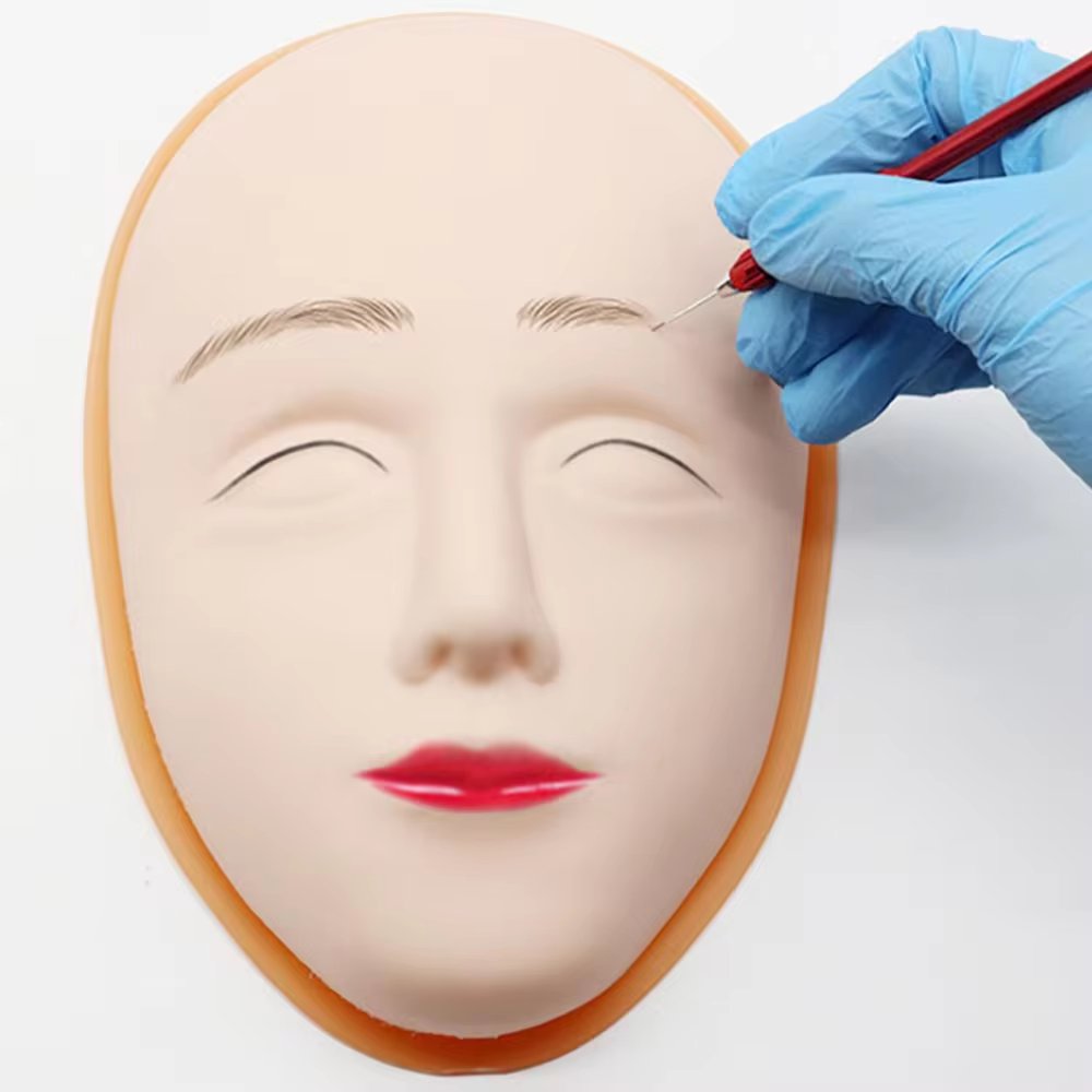 New Arrive Flexible Pure Silicone Practice Skin 5D Face Model Holder Mannequin And Permanent Makeup Practice Skin For Training