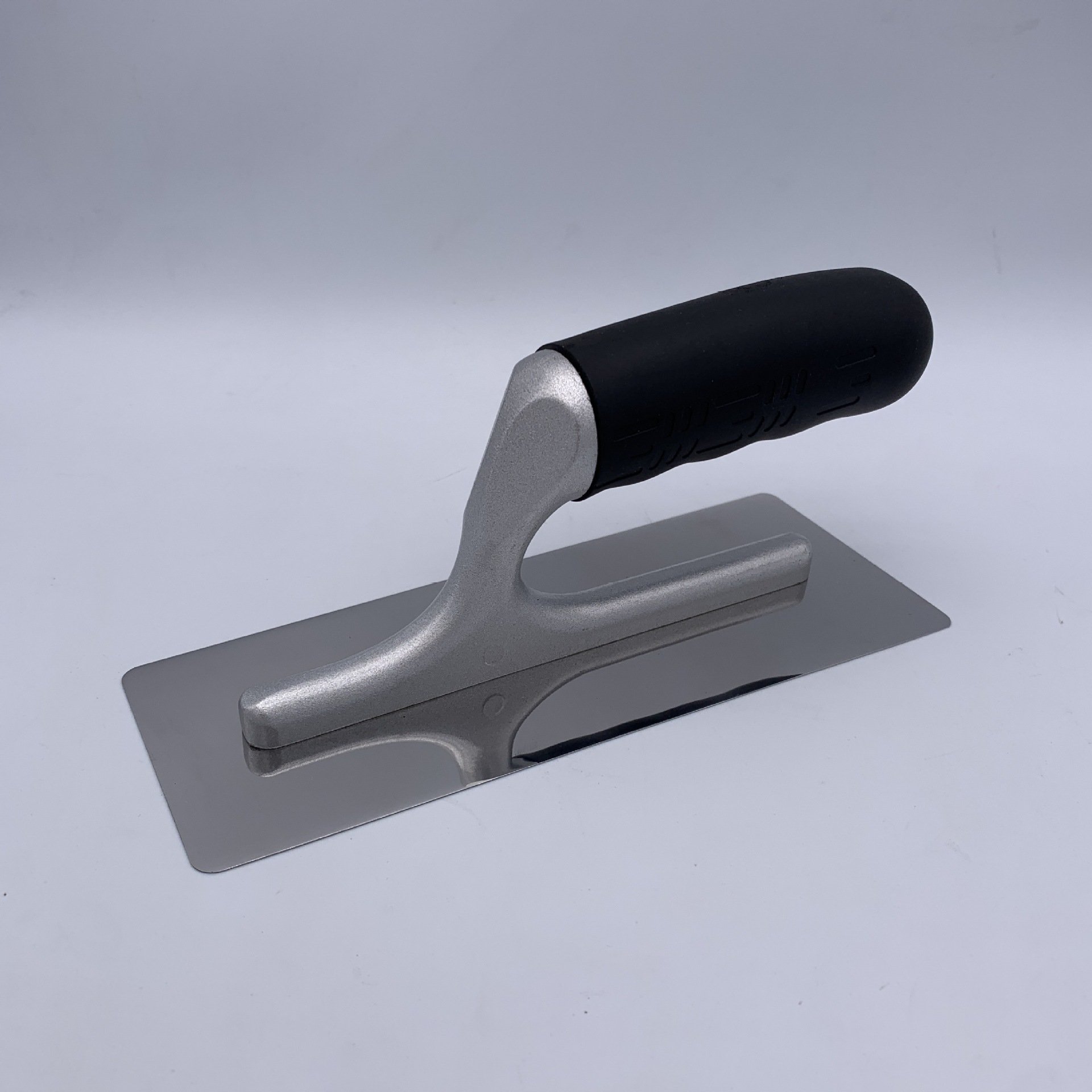 High Quality Stainless Steel Marmorino Trowel, Trapezoidal Shape with Eased Edges and Gold and Rubber Handle