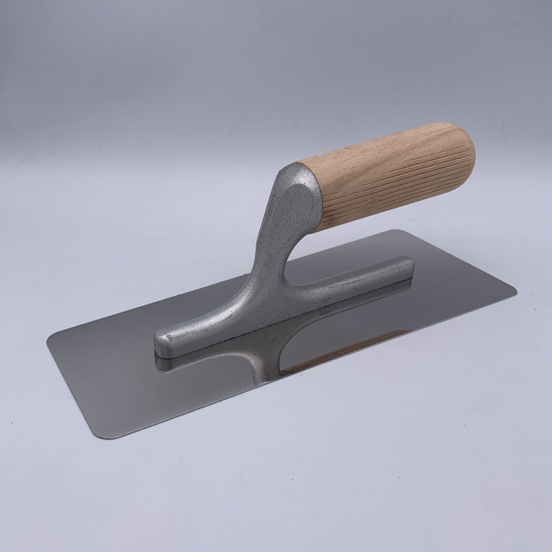High Quality Stainless Steel Marmorino Trowel, Trapezoidal Shape with Eased Edges and Gold and Rubber Handle