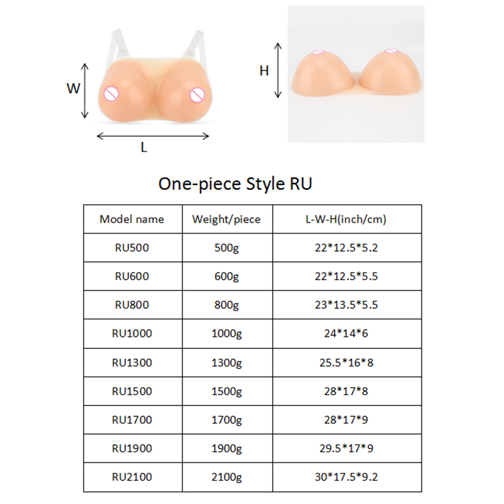 ONEFENG fake silicone breast forms for cosplay weight500g-2100g