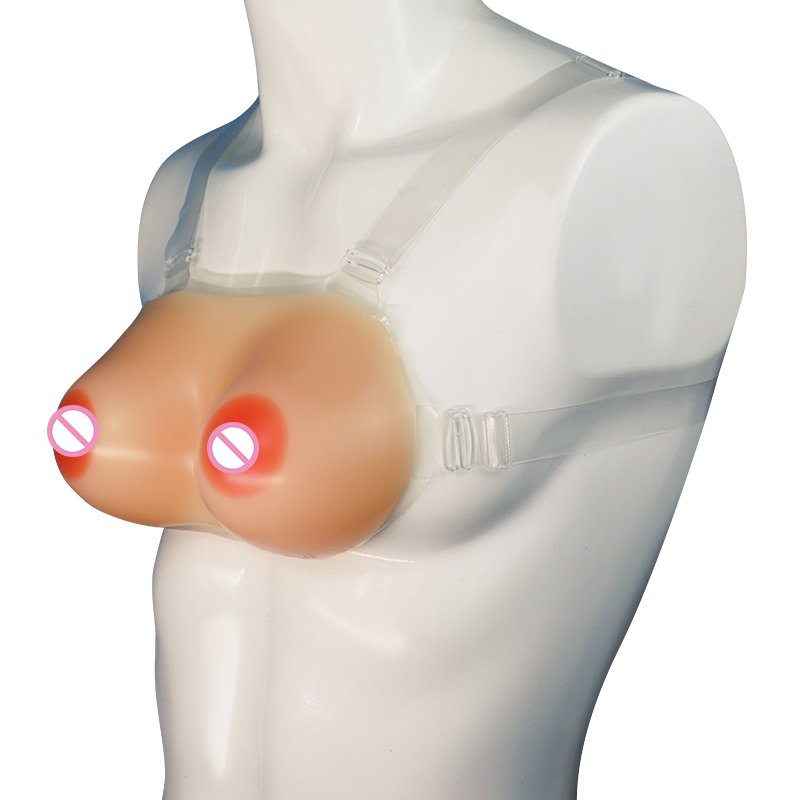 Silicone Fake Breast Form Breast Enhancer Pad Boob Enhancer with Strap For Crossdresser Drag Queen Transvestite Ladyboy