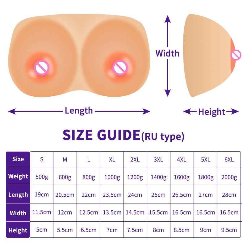 Silicone Fake Breast Form Breast Enhancer Pad Boob Enhancer with Strap For Crossdresser Drag Queen Transvestite Ladyboy