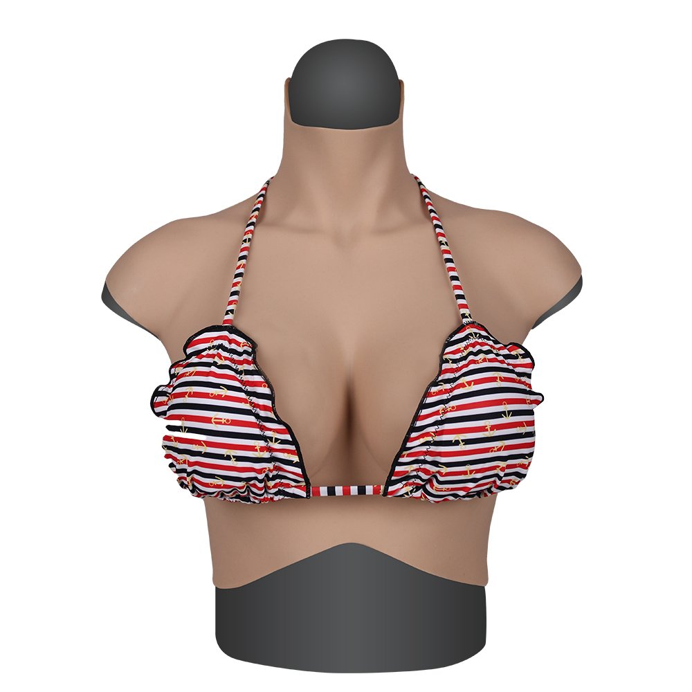 URCHOICE Silicone breast form Prosthesis artificial boobs No Oil Artificial Realistic High Collar fake breast For Crossdesser