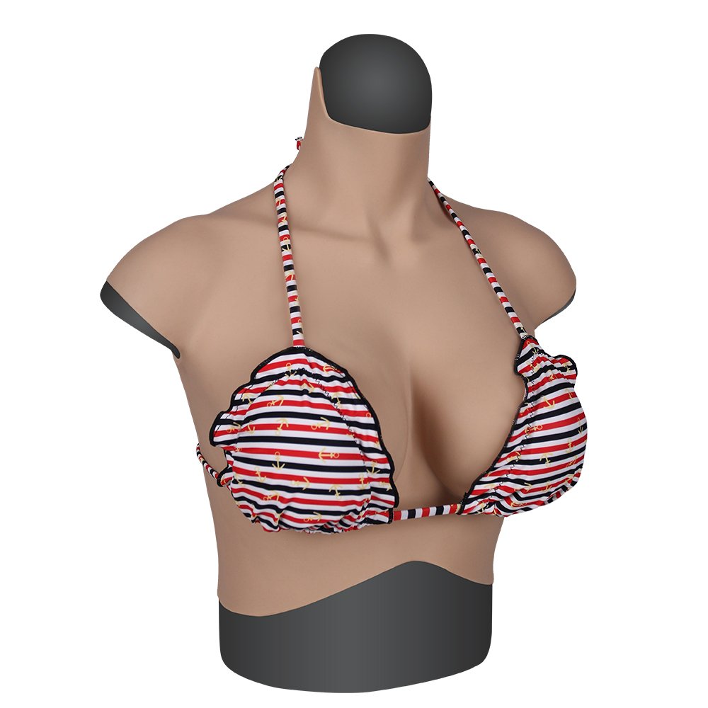 URCHOICE Silicone breast form Prosthesis artificial boobs No Oil Artificial Realistic High Collar fake breast For Crossdesser